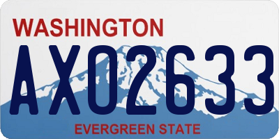 WA license plate AXO2633