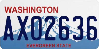 WA license plate AXO2636