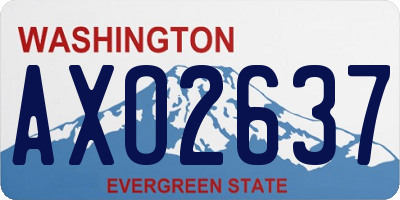 WA license plate AXO2637