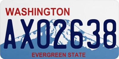 WA license plate AXO2638