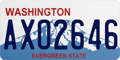 WA license plate AXO2646