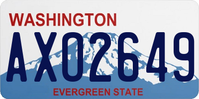 WA license plate AXO2649