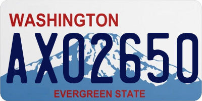 WA license plate AXO2650