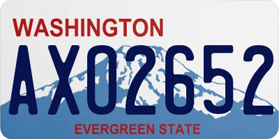 WA license plate AXO2652