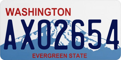 WA license plate AXO2654