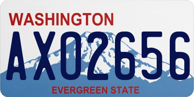 WA license plate AXO2656