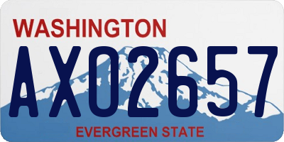 WA license plate AXO2657