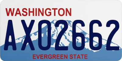 WA license plate AXO2662