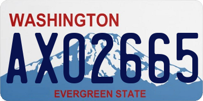 WA license plate AXO2665