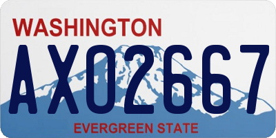 WA license plate AXO2667