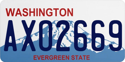 WA license plate AXO2669