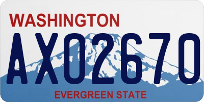 WA license plate AXO2670