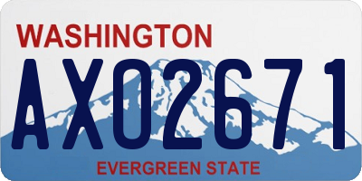 WA license plate AXO2671