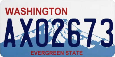 WA license plate AXO2673
