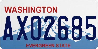 WA license plate AXO2685