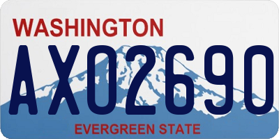 WA license plate AXO2690
