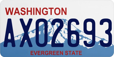 WA license plate AXO2693