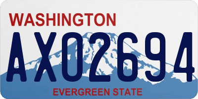 WA license plate AXO2694