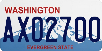 WA license plate AXO2700