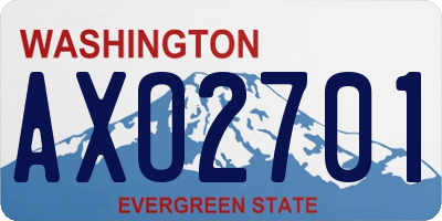 WA license plate AXO2701