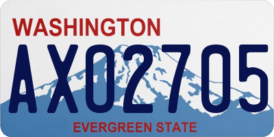 WA license plate AXO2705