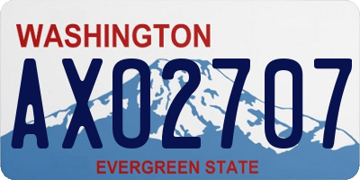 WA license plate AXO2707