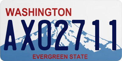 WA license plate AXO2711