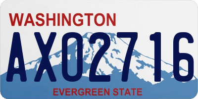 WA license plate AXO2716