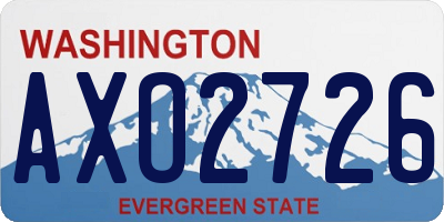 WA license plate AXO2726