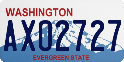 WA license plate AXO2727