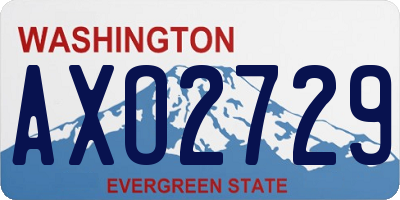 WA license plate AXO2729