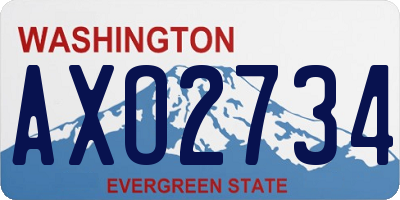 WA license plate AXO2734