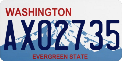 WA license plate AXO2735