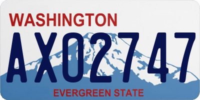 WA license plate AXO2747