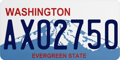 WA license plate AXO2750