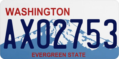 WA license plate AXO2753