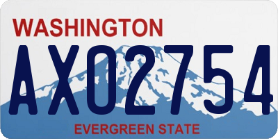 WA license plate AXO2754