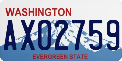 WA license plate AXO2759