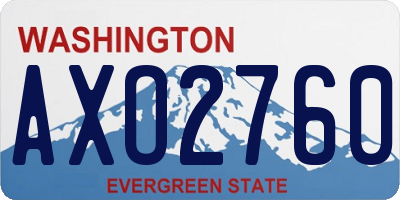 WA license plate AXO2760