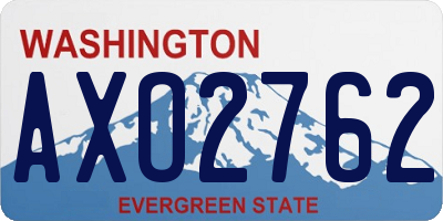 WA license plate AXO2762