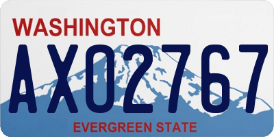 WA license plate AXO2767