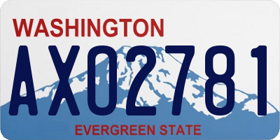 WA license plate AXO2781