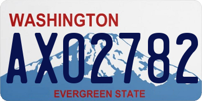 WA license plate AXO2782