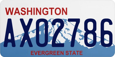WA license plate AXO2786