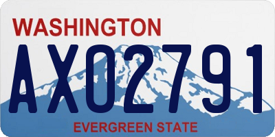 WA license plate AXO2791