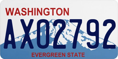 WA license plate AXO2792