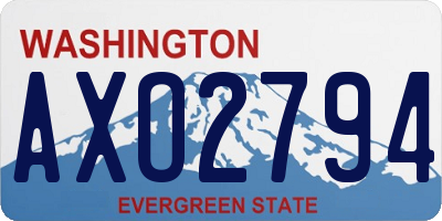 WA license plate AXO2794