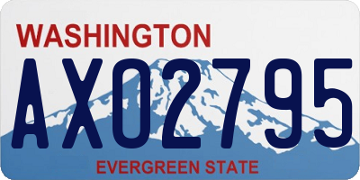 WA license plate AXO2795
