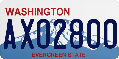 WA license plate AXO2800