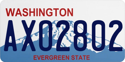 WA license plate AXO2802